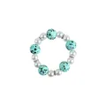 Schnullerkette mit Leoparden-Silikonperlen und Buchenholzring für Babys - Armband / Grün