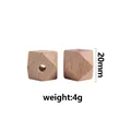 Perla ottagonale in faggio naturale da 20mm con venatura chiara per hobby DIY - 20mm