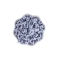 White acrylic 7mm square alphabet bead with black letter H for DIY jewelry making - Letter H