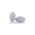Lentil-shaped white silicone beads for DIY pacifier clips and teething necklaces - Marble Gray