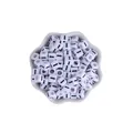 White 7mm square silicone letter beads with black marking for DIY pacifier clips - Letter I