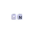 Witte 10mm alfabet kralen met zwarte letters N en Z voor DIY gepersonaliseerde sieraden - Letter N