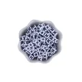 7mm white acrylic cube bead with black letter K for DIY personalized bracelets - Letter K