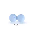 Cuentas de silicona azul bebé de 12mm para chupeteros y joyería DIY para bebés - Cuentas redondas / Azul claro