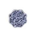 7mm white cube alphabet beads with letter M for DIY personalized jewelry bracelets - Letter M