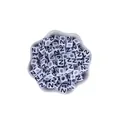 White 7mm square plastic alphabet bead with black letter Z for DIY name bracelets - Letter N