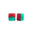 Cuentas octagonales de 14mm de silicona bicolor rojo y verde para chupetes DIY - Mezcla Rojo y Verde