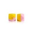 Cuentas de silicona octogonales bicolor rosa y amarillo de 14mm para chupeteros - Yellow And Pink Mixed