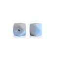 Cuentas octogonales de silicona azul claro de 14mm mate para juguetes de dentición - Mezcla Gris Azul