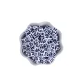 7mm white cube alphabet beads with black letter R for DIY bracelet and pacifier clip - Letter R