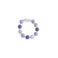 Baby silicone teething bracelet with purple and white marble beads and safety clasp - Wristband / Lilac Purple