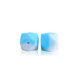 Perle in silicone ottagonali marmorizzate blu e bianco 14mm per massaggiagengive - Mix Celeste Bianco