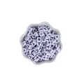 White square acrylic 7mm beads with black letter T for DIY personalized jewelry - Letter T