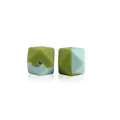 Perle ottagonali in silicone marmorizzato verde e blu da 14mm per catenelle portaciuccio - Avocado Verde Chiaro Misto