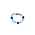 Silicone teething bracelet for babies featuring blue and mint green sensory beads - Wristband / Light Blue