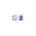 10mm witte kubus alfabet kralen met zwarte letters Z en N voor DIY sieraden - Letter Z