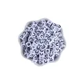 7mm white acrylic square letter U beads for personalized DIY bracelets and pacifier chains - Letter U