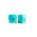 Perle in silicone ottagonali color verde acqua da 14mm per catenelle ciuccio fai-da-te - Blu Lago Verde Misto