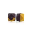 Perle ottagonali in silicone da 14mm marrone e giallo per catenelle ciuccio fai-da-te - Caffè Senape Misto