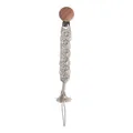 Handmade macrame baby pacifier clip with beige cotton rope and natural beech wood - Geometric Hollow Style (11#)