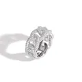 Men's hip-hop Cuban link ring in silver tone with micro-paved sparkling cubic zirconia - US 8 / Silver