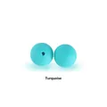 Dos cuentas de silicona turquesa 12mm para sujetachupetes DIY y joyería de bebés - Cuentas redondas / Azul lago