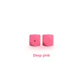 Two deep pink 17mm octagonal silicone beads with diamond texture for DIY pacifier chains - 1.7cm / Deep Pink