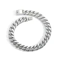 Close-up of polished silver stainless steel Cuban link chain with a secure flat clasp - 16 Inch (40cm) / 20mm / Steel