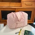 Bolso bandolera rosa acolchado con diseño de corazones en nylon ligero de gran capacidad - Negro