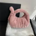 Elegante lichtroze tas van imitatiebont met geknoopte handgreep in luxe geschenkdoos - Roze