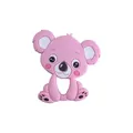 Pink koala silicone baby teether with easy-to-grip design for infant soothing - Pink