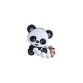 Panda silicone baby teether with natural beech wood and white silicone beads - Gray Teether
