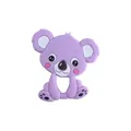 Massaggiagengive a forma di koala in silicone lilla con anello di presa per neonati - Viola