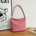 Pink woven jacquard tote bag with traditional Chinese Double Happiness patterns - Style 1 / Pink
