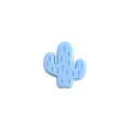 Accessorio creativo in silicone a forma di cactus celeste con linee verticali blu - Blu
