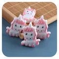 Cartoon unicorn silicone beads in white and pink for DIY pacifier clips and teething toys - Pink