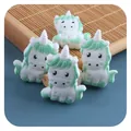 DIY baby pacifier clip white unicorn silicone beads with mint green accents - Green