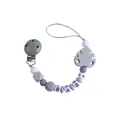 Catenella per ciuccio fai-da-te in silicone con perle grigie e foglia lavanda BABY - Grigio