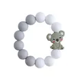 Silicone koala teething bracelet for babies with grey and white food-grade beads - Koala