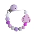 Catenella portaciuccio fai da te con perline di silicone viola e massaggiagengive - Viola chiaro