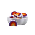 Silicone rainbow bead for DIY baby teether pacifier clips in purple and red hues - Red