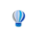 Heißluftballon Silikon Beißring Zubehör in Blau, Weiß und Grau gestreift - Blau