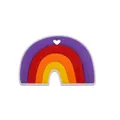 Anneau de dentition arc-en-ciel en silicone pour bébé avec trou en forme de cœur - Rouge