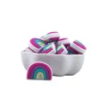 Silicone rainbow beads for baby teething DIY craft accessories in purple and yellow - Purple