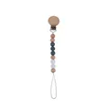 Beech wood and grey silicone bead pacifier clip for baby DIY teething chain - Dark Gray