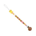 Attache-tétine avec pendentif éléphant jaune en silicone et perles en bois - Jaune
