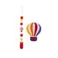 Baby colorful hot air balloon silicone teether and beaded pacifier clip chain set - Red Zirconia Set