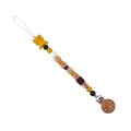 Attache-tétine éléphant jaune en silicone avec perles en bois et lettres BABY - Curcuma