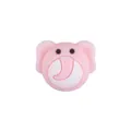 Pink cartoon elephant silicone baby teether accessory for DIY pacifier clips - Pink