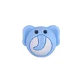 Sky blue silicone elephant teether pendant for DIY baby pacifier clips and toys - Blue